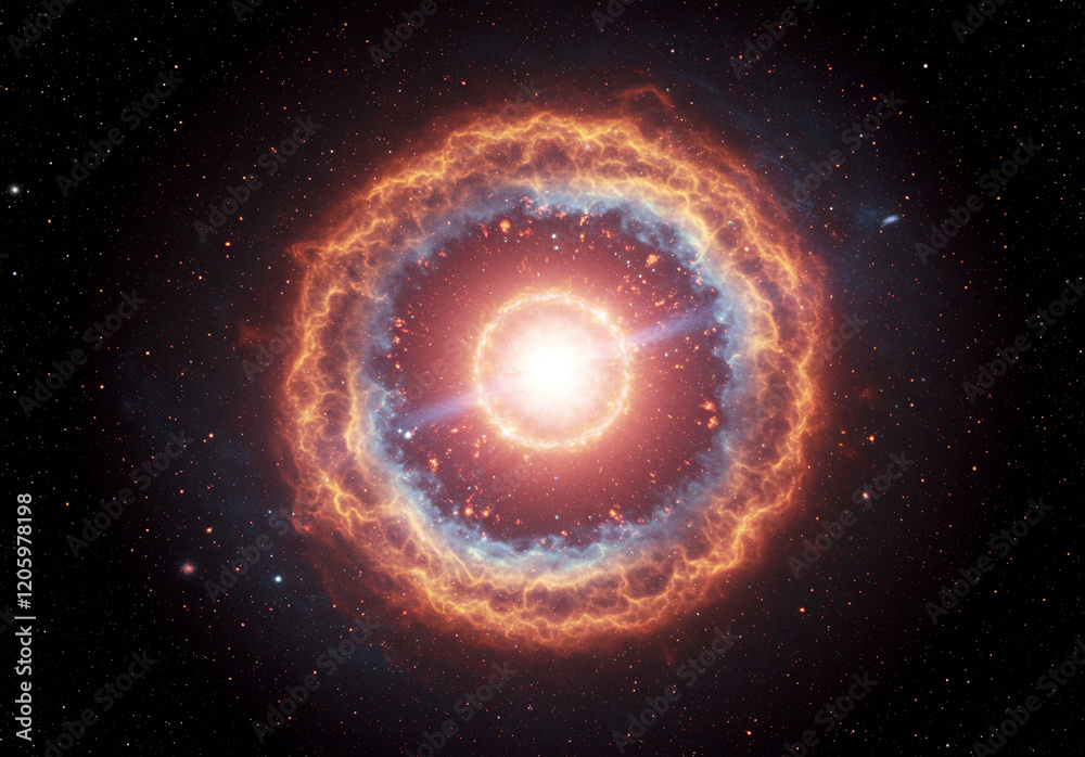 Naklejka premium エネルギーを放出する中性子星