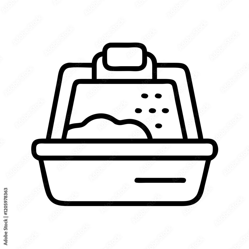 litter box icon, litter box line art - simple line art of litter box, perfect for litter box logos and icons litter box icon, litter box line art - simple line art of litter box, perfect for litter box logos and icons