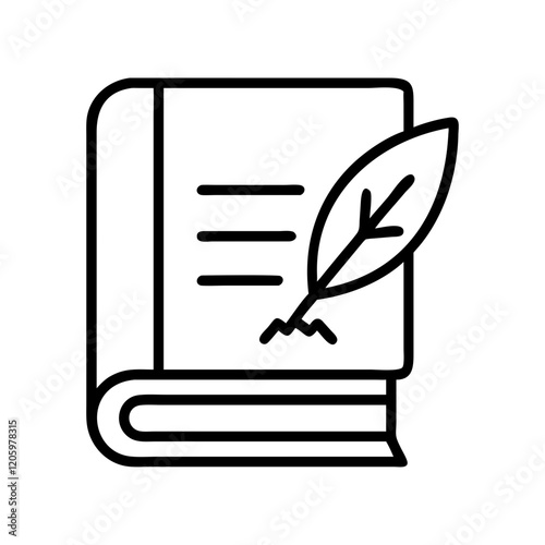 literary icon, literary line art - simple line art of literary, perfect for literary logos and icons
