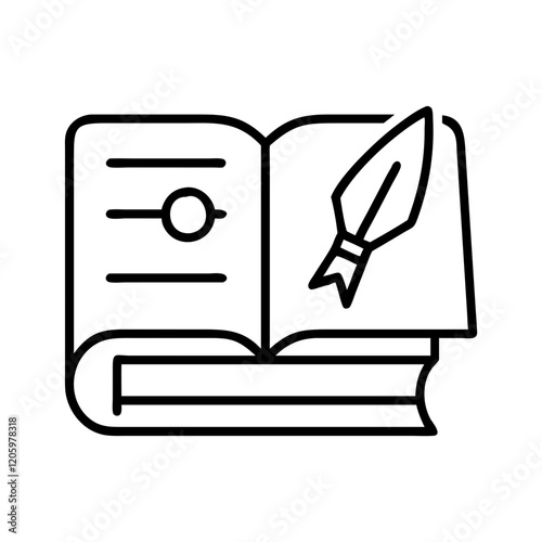 literary icon, literary line art - simple line art of literary, perfect for literary logos and icons