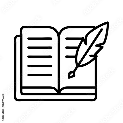 literary icon, literary line art - simple line art of literary, perfect for literary logos and icons