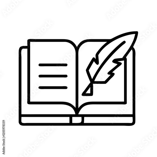literary icon, literary line art - simple line art of literary, perfect for literary logos and icons