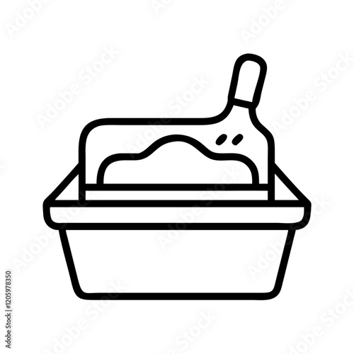 litter box icon, litter box line art - simple line art of litter box, perfect for litter box logos and icons