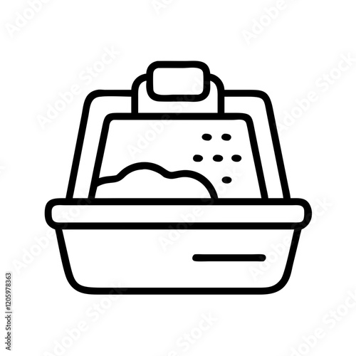 litter box icon, litter box line art - simple line art of litter box, perfect for litter box logos and icons
