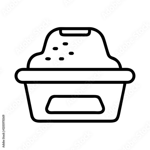 litter box icon, litter box line art - simple line art of litter box, perfect for litter box logos and icons