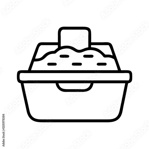 litter box icon, litter box line art - simple line art of litter box, perfect for litter box logos and icons