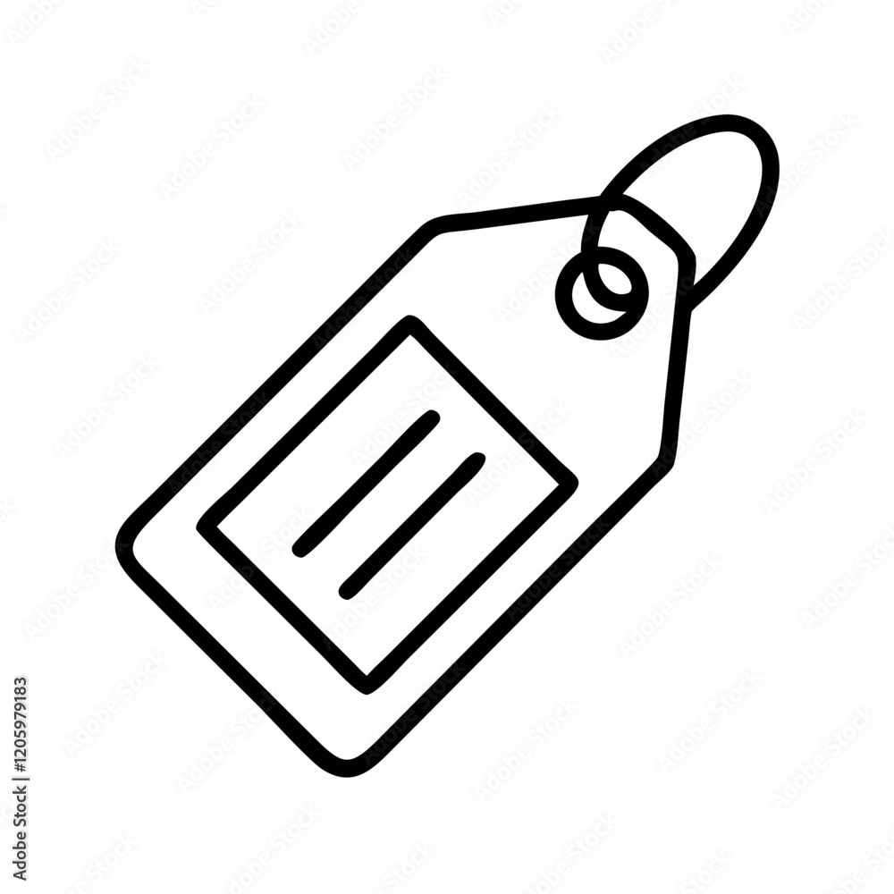Fototapeta premium luggage tag icon, luggage tag line art - simple line art of luggage tag, perfect for luggage tag logos and icons