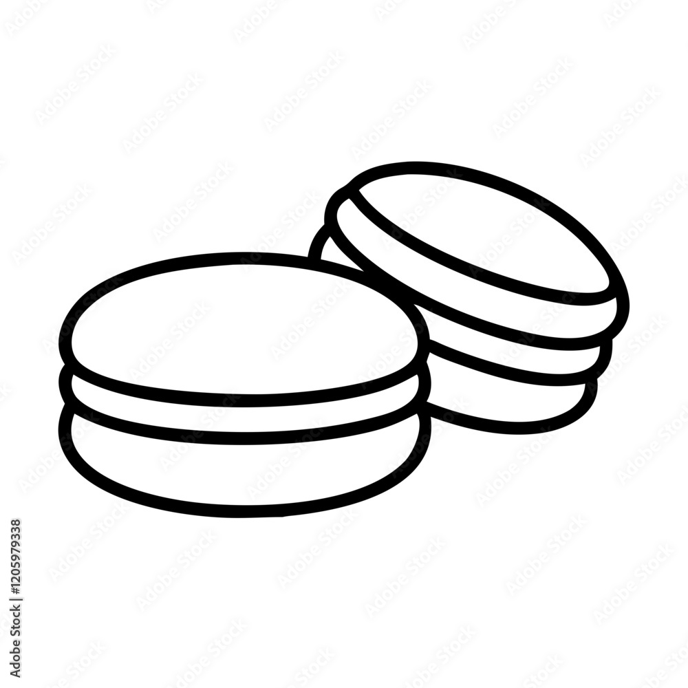 macaron icon, macaron line art - simple line art of macaron, perfect for macaron logos and icons macaron icon, macaron line art - simple line art of macaron, perfect for macaron logos and icons