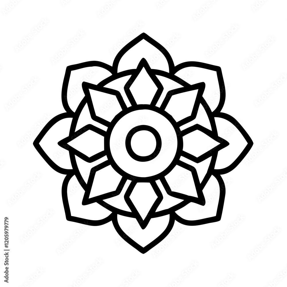 mandala icon, mandala line art - simple line art of mandala, perfect for mandala logos and icons mandala icon, mandala line art - simple line art of mandala, perfect for mandala logos and icons