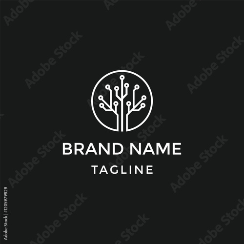 tech tree logo design.data technology logo. technology tree .techtree.tree logo design.techonology