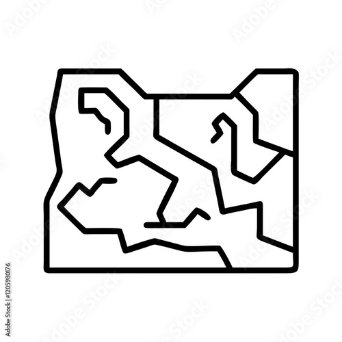 map of ruins icon, map of ruins line art - simple line art of map of ruins, perfect for map of ruins logos and icons