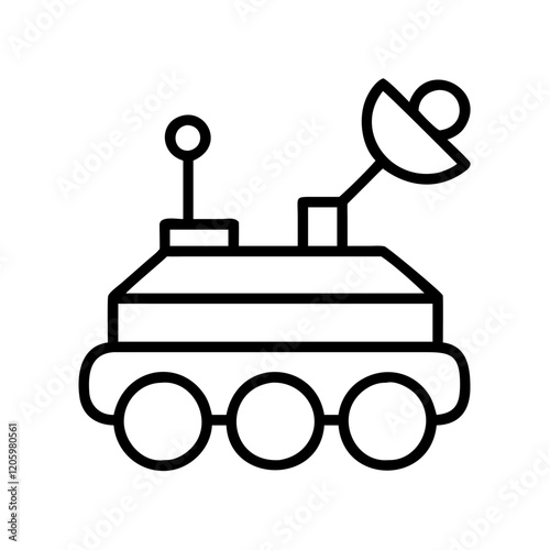 mars rover icon, mars rover line art - simple line art of mars rover, perfect for mars rover logos and icons