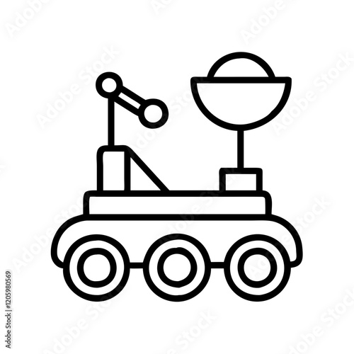 mars rover icon, mars rover line art - simple line art of mars rover, perfect for mars rover logos and icons