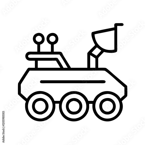 mars rover icon, mars rover line art - simple line art of mars rover, perfect for mars rover logos and icons