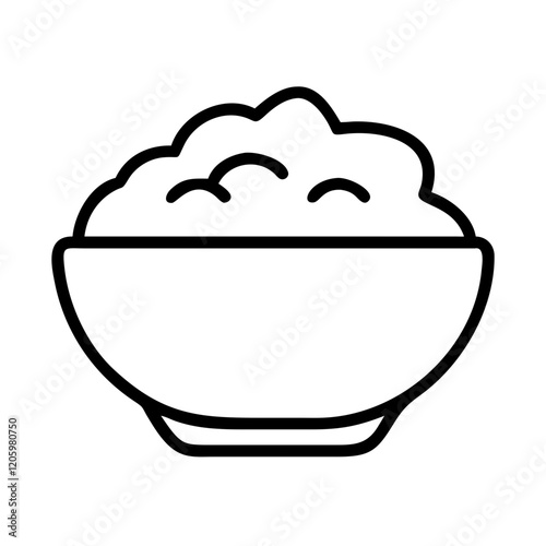 mashed potatoes icon, mashed potatoes line art - simple line art of mashed potatoes, perfect for mashed potatoes logos and icons