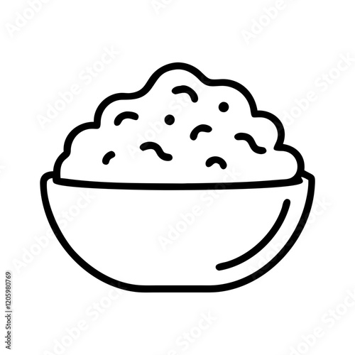 mashed potatoes icon, mashed potatoes line art - simple line art of mashed potatoes, perfect for mashed potatoes logos and icons