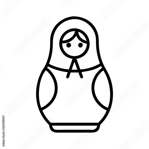 matryoshka doll russian icon, matryoshka doll russian line art - simple line art of matryoshka doll russian, perfect for matryoshka doll russian logos and icons