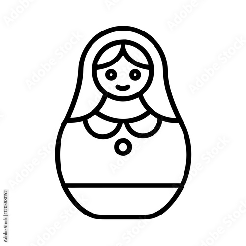 matryoshka doll russian icon, matryoshka doll russian line art - simple line art of matryoshka doll russian, perfect for matryoshka doll russian logos and icons