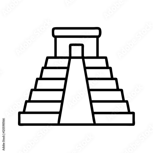mayan temple icon, mayan temple line art - simple line art of mayan temple, perfect for mayan temple logos and icons