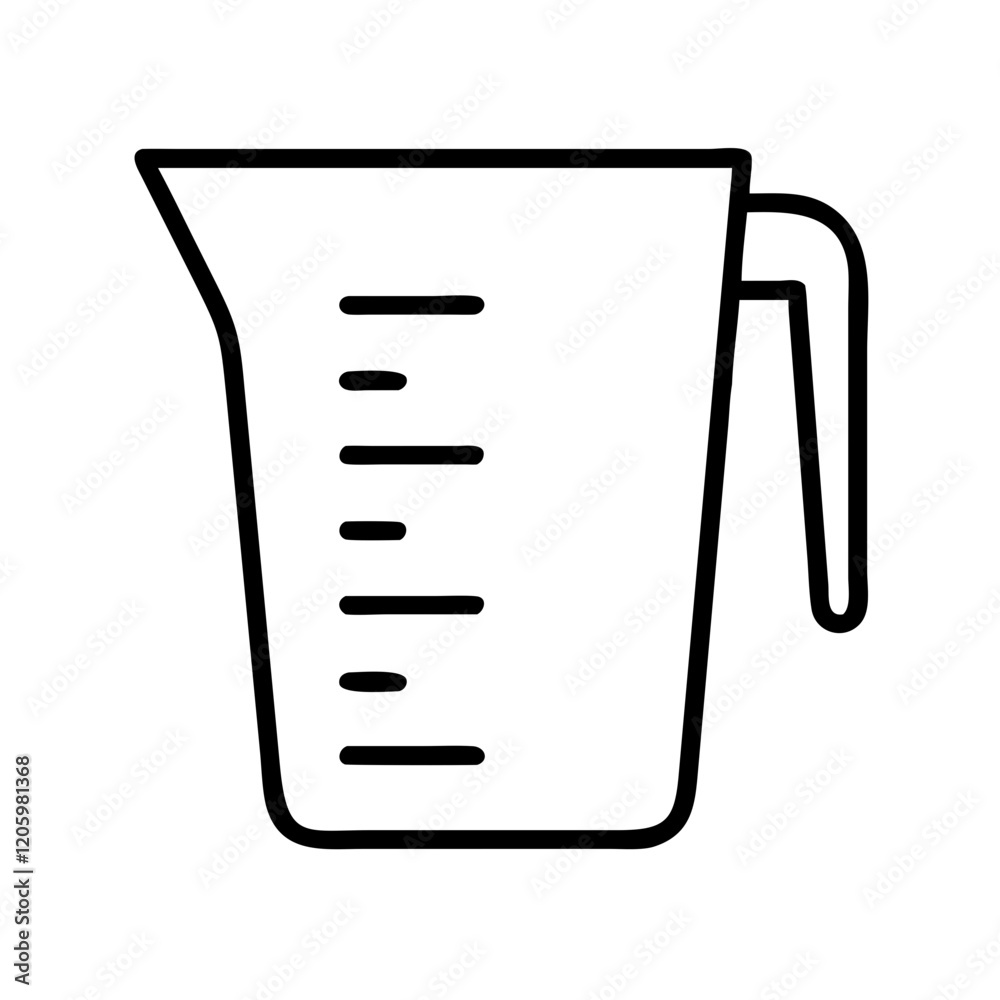 measuring cup icon, measuring cup line art - simple line art of measuring cup, perfect for measuring cup logos and icons measuring cup icon, measuring cup line art - simple line art of measuring cup, perfect for measuring cup logos and icons