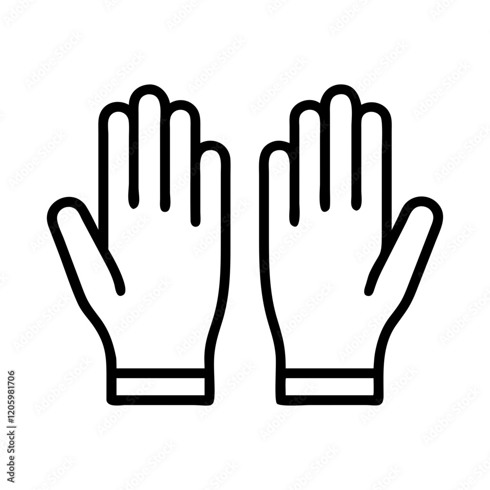 medical gloves icon, medical gloves line art - simple line art of medical gloves, perfect for medical gloves logos and icons medical gloves icon, medical gloves line art - simple line art of medical gloves, perfect for medical gloves logos and icons