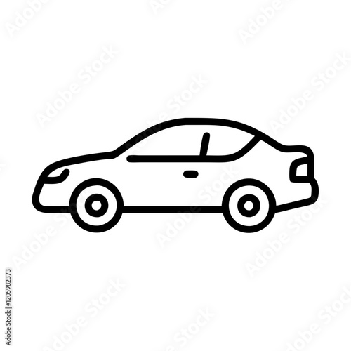 Car icon in simple outline style