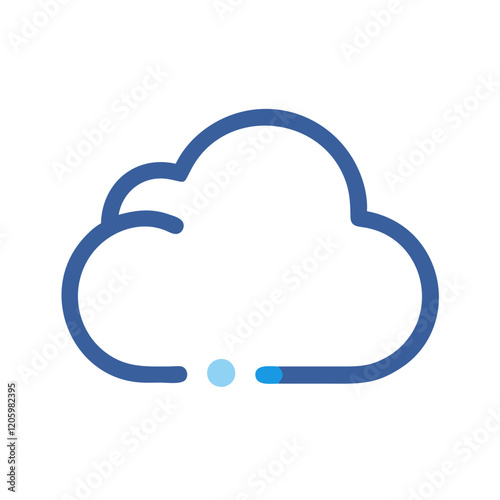 Cloud icon with minimal blue outline