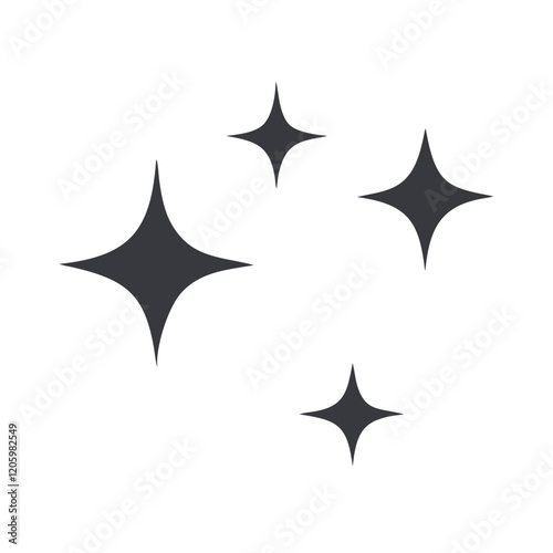 Minimal black star sparkles illustration