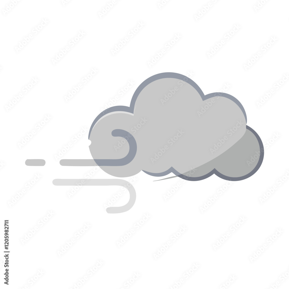 Windy cloud icon in abstract design Windy cloud icon in abstract design