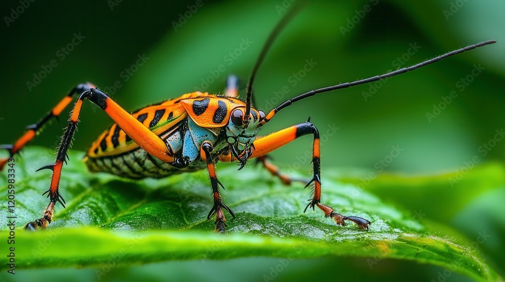 Vibrant insects in natural habitat with soft focus for nature enthusiasts and educational use.