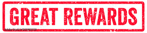 Great Rewards Stamp Transparent Seal, Red Grunge Great Rewards Word Rubber Stamp Seal