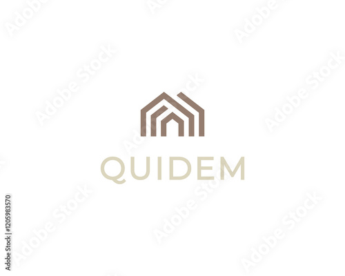 A house logo from lines. Home building premium icon. Creative architecture construction logo concept.  illustration.