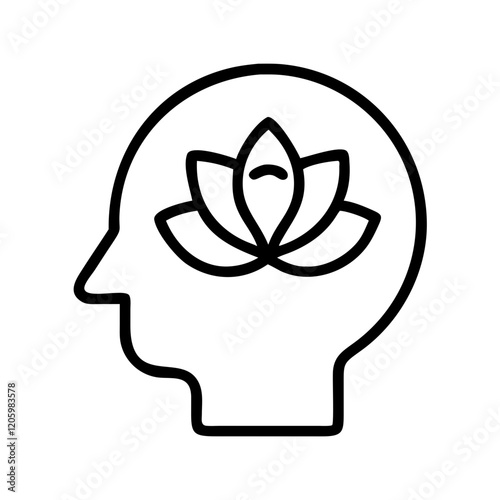 mindfulness icon, mindfulness line art - simple line art of mindfulness, perfect for mindfulness logos and icons