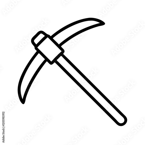 mining pickaxe icon, mining pickaxe line art - simple line art of mining pickaxe, perfect for mining pickaxe logos and icons