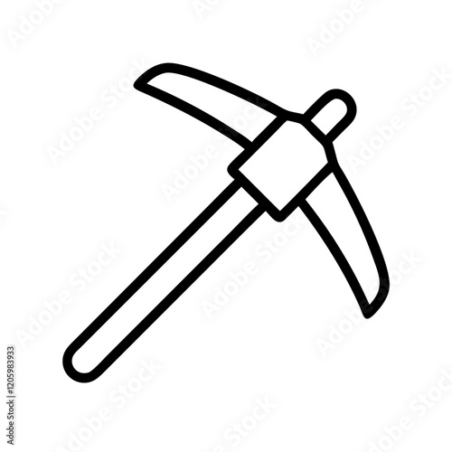 mining pickaxe icon, mining pickaxe line art - simple line art of mining pickaxe, perfect for mining pickaxe logos and icons