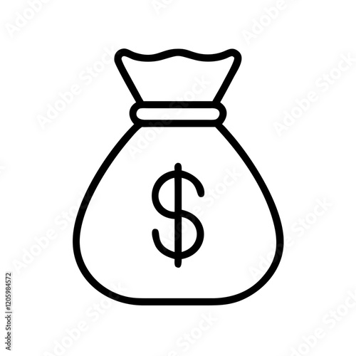 money bag icon, money bag line art - simple line art of money bag, perfect for money bag logos and icons