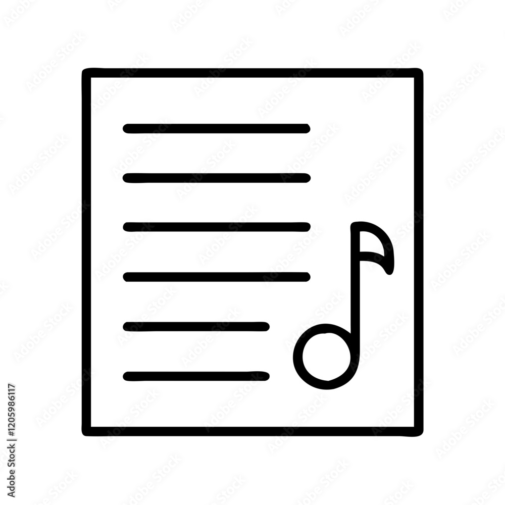 music sheet icon, music sheet line art - simple line art of music sheet, perfect for music sheet logos and icons music sheet icon, music sheet line art - simple line art of music sheet, perfect for music sheet logos and icons