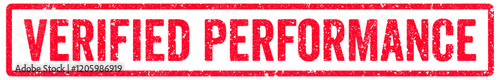 Verified Performance Stamp Transparent Seal, Red Grunge Verified Performance Word Rubber Stamp Seal