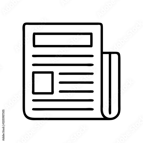 newspaper icon, newspaper line art - simple line art of newspaper, perfect for newspaper logos and icons