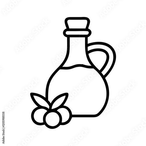 olive oil bottle icon, olive oil bottle line art - simple line art of olive oil bottle, perfect for olive oil bottle logos and icons