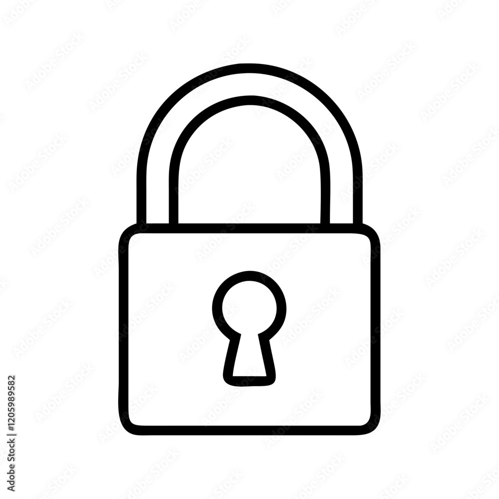 padlock icon, padlock line art - simple line art of padlock, perfect for padlock logos and icons padlock icon, padlock line art - simple line art of padlock, perfect for padlock logos and icons