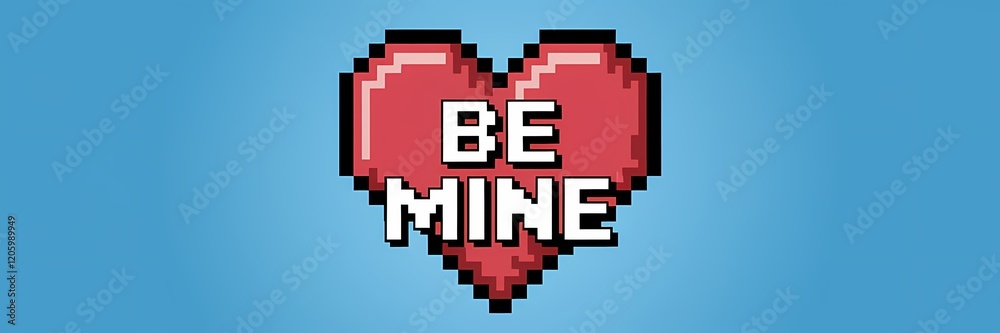 A creative minimalist Valentine's Day poster design with a pixel theme. The poster features a red heart with a white outline, and the text A creative minimalist Valentine's Day poster design with a pixel theme. The poster features a red heart with a white outline, and the text
