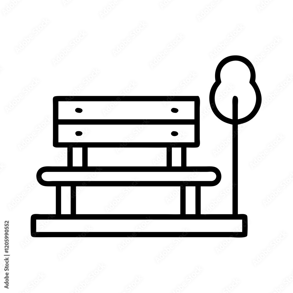 park bench icon, park bench line art - simple line art of park bench, perfect for park bench logos and icons park bench icon, park bench line art - simple line art of park bench, perfect for park bench logos and icons