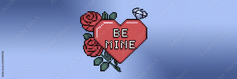 A minimalist pixel art illustration of a heart with the text A minimalist pixel art illustration of a heart with the text