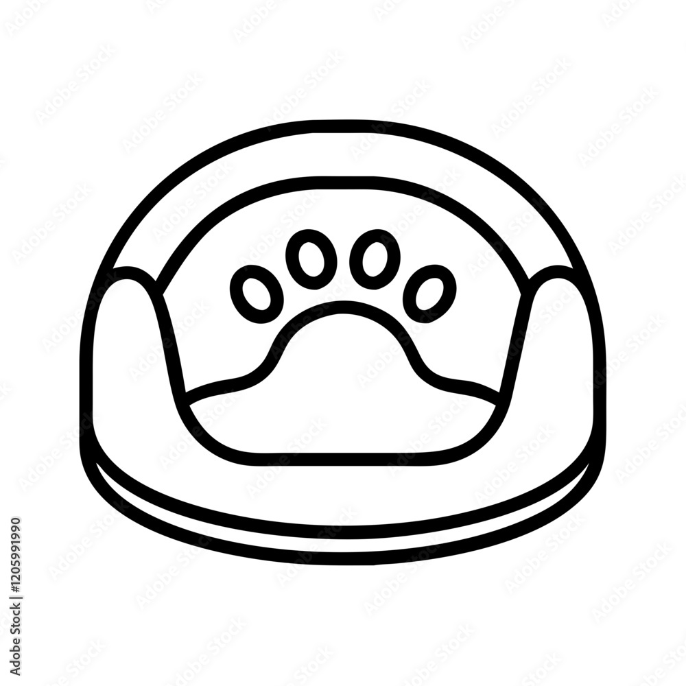pet bed icon, pet bed line art - simple line art of pet bed, perfect for pet bed logos and icons pet bed icon, pet bed line art - simple line art of pet bed, perfect for pet bed logos and icons