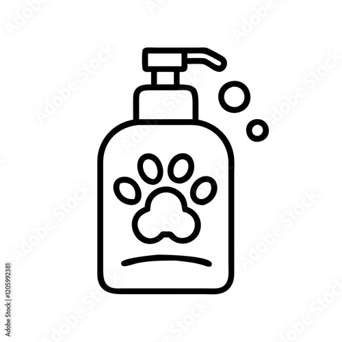 pet shampoo icon, pet shampoo line art - simple line art of pet shampoo, perfect for pet shampoo logos and icons