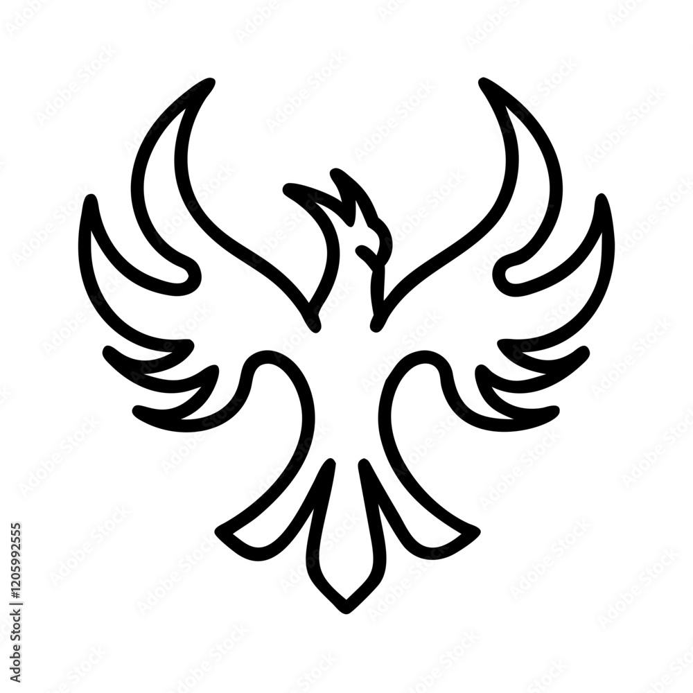 Fototapeta premium phoenix icon, phoenix line art - simple line art of phoenix, perfect for phoenix logos and icons