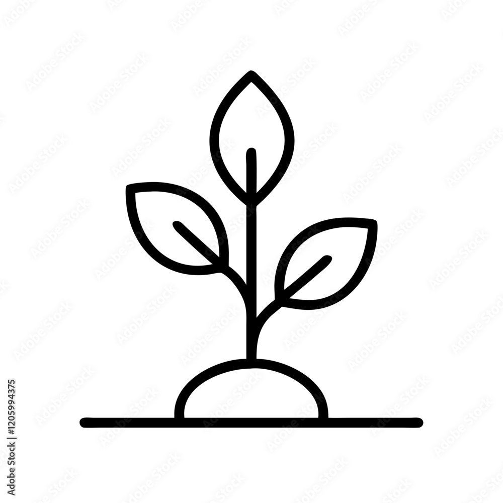 plant growing icon, plant growing line art - simple line art of plant growing, perfect for plant growing logos and icons plant growing icon, plant growing line art - simple line art of plant growing, perfect for plant growing logos and icons