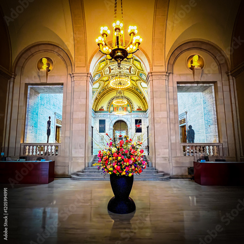 A Bouquet of Flowers at the Entrance to the Detroit Institute of Arts