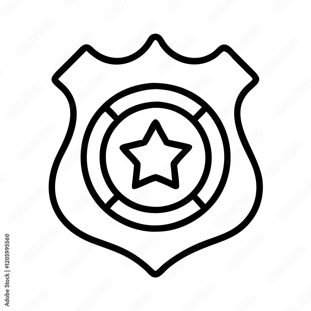 police badge icon, police badge line art - simple line art of police badge, perfect for police badge logos and icons police badge icon, police badge line art - simple line art of police badge, perfect for police badge logos and icons